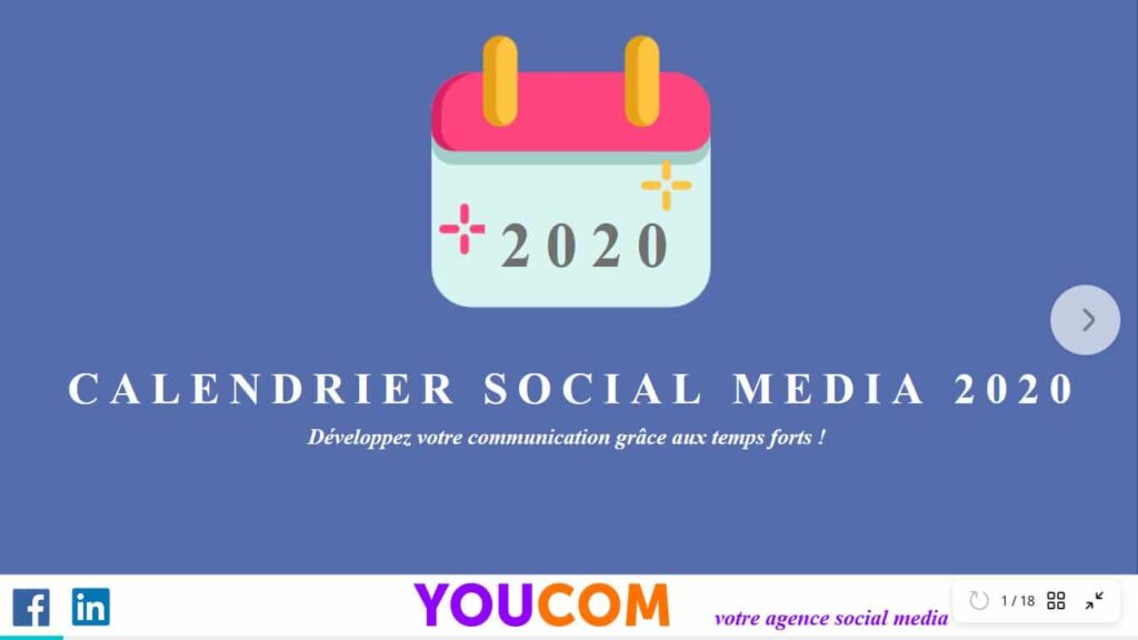 calendrier social media 2020 YOUCOM