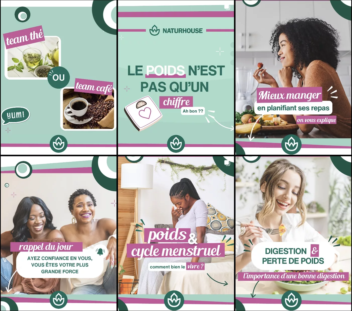 Création de feed Instagram promotion Naturhouse - Community Management